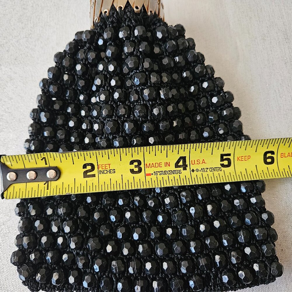 Vintage Black Beaded Purse - Picture 8 of 8